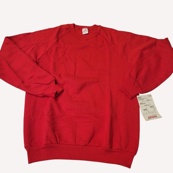 NOS Vtg Jerzees 90s Blank Red Crewneck Sweatshirt Size M 38-40 USA Made - Picture 1 of 5